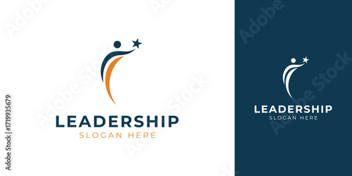 Leadership Logo with Abstract Human Figure Vector Design