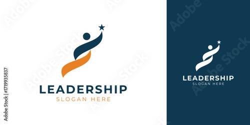 Leadership Logo with Abstract Human Figure Vector Design