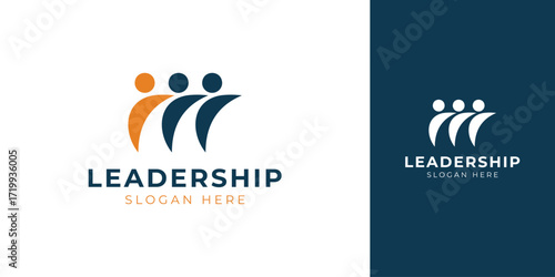 Leadership Logo with Abstract Human Figure Vector Design