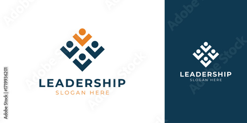 Leadership Logo with Abstract Human Figure Vector Design
