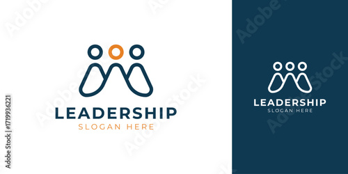 Leadership Logo with Abstract Human Figure Vector Design