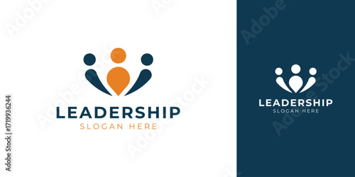 Leadership Logo with Abstract Human Figure Vector Design