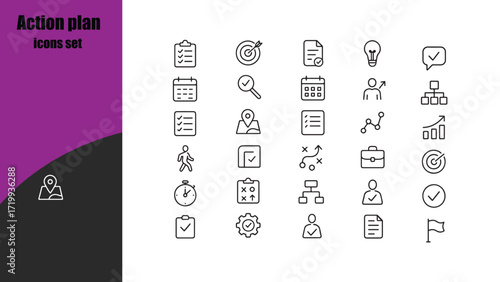 Action plan icons set