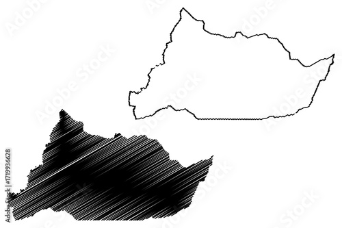 Adamawa Region (Regions of Cameroon, Republic of Cameroon) map vector illustration, scribble sketch Adamawa map