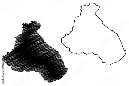 North Region (Regions of Cameroon, Republic of Cameroon) map vector illustration, scribble sketch North map