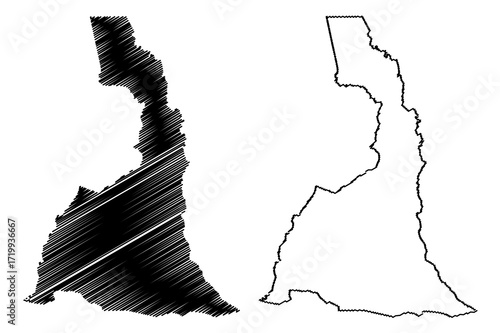Far North Region (Regions of Cameroon, Republic of Cameroon) map vector illustration, scribble sketch Extreme North Region map