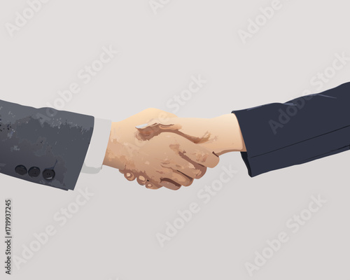 Business people shaking hands in agreement and partnership