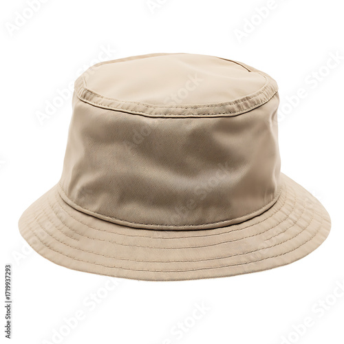 Khaki bucket hat isolated on transparent background, perfect for summer adventures isolated on background (PNG)