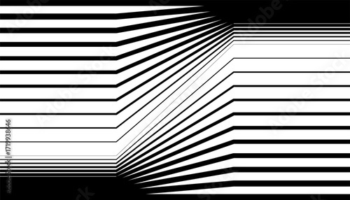 Black and white line transition pattern for sporty background and jersey design. Fully editable vector element. Vector Format Illustration 