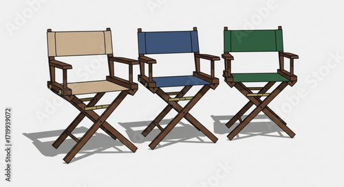 Director chairs in various colors, perfect for film sets, outdoor events, or adding a touch of hollywood to your space