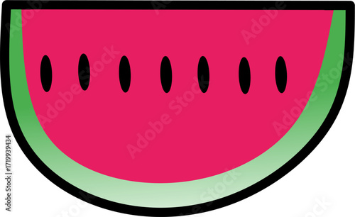 vector illustration of sliced ​​watermelon  isolated on white