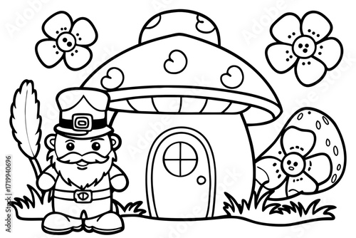 little girl and a dog  Perfect for kids coloring books and educational materials