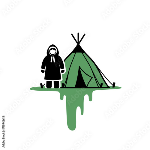 Vector art of silhouettes of women carrying water pots, daily life activity