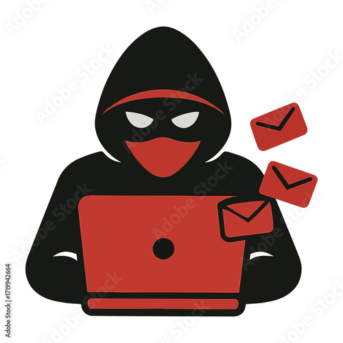 Hacker Icon Cyber Crime Phishing Malware Security Illustration