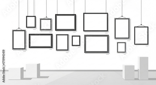 modern interior design with frames