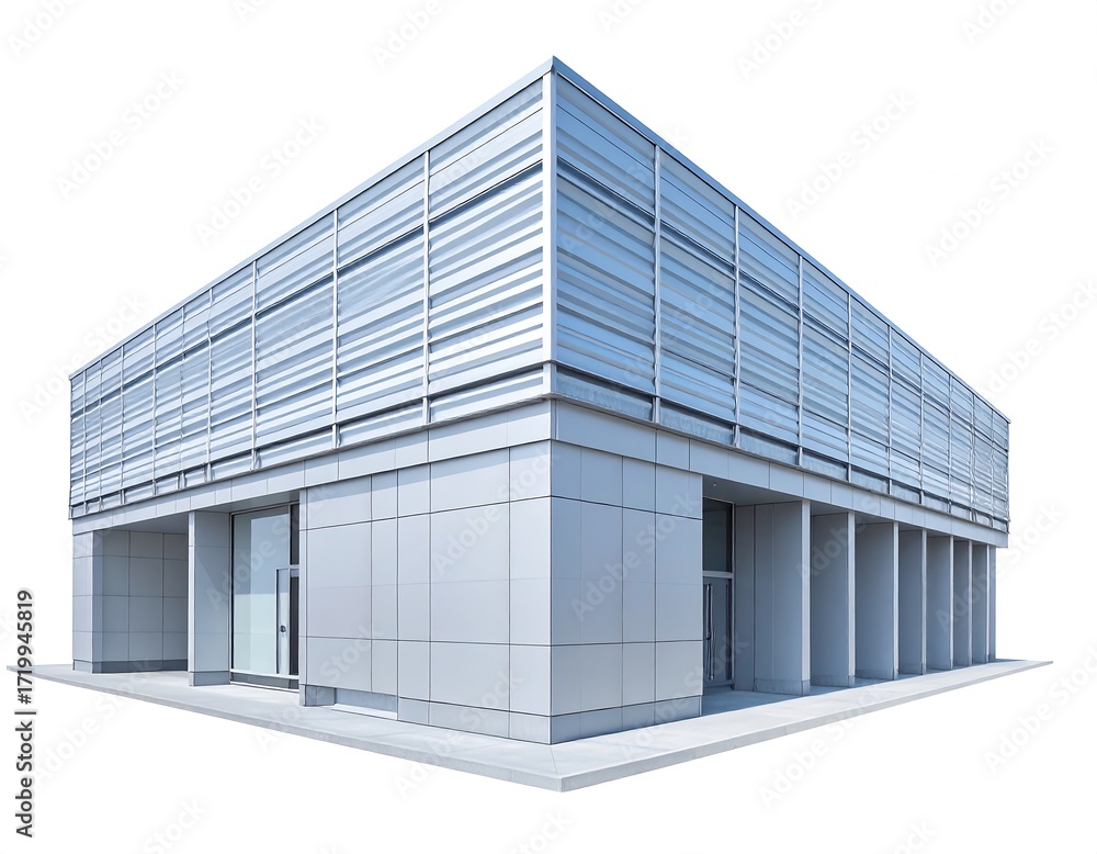 Fototapeta premium Modern, light-gray commercial building