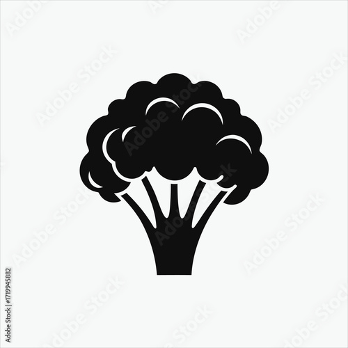 broccoli icon silhoutte vector style with white background