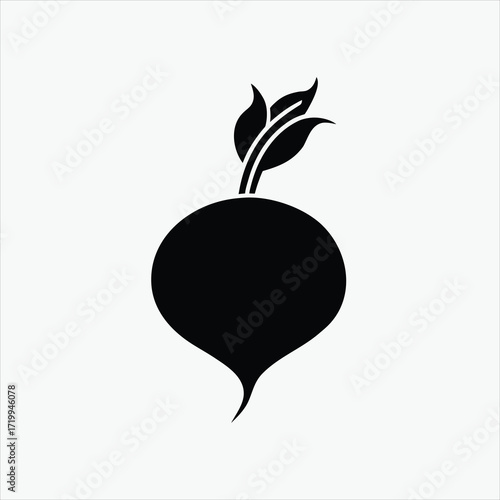 beetroot icon silhoutte vector style with white background.