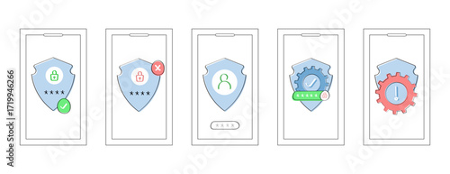 Mobile App Security & Login UI Screens Pack