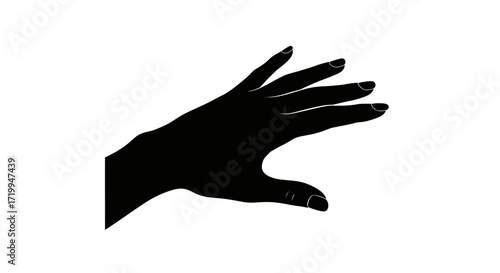 Silhouette of a woman's hand, fingers slightly spread, palm open, gesturing.