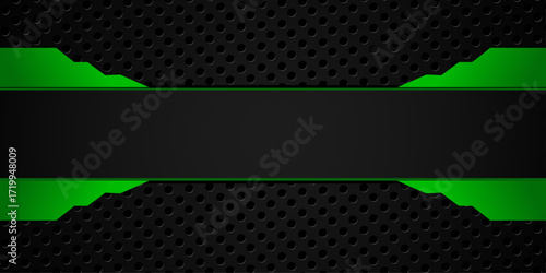 Green and black geometric abstract corporate background. Vector.