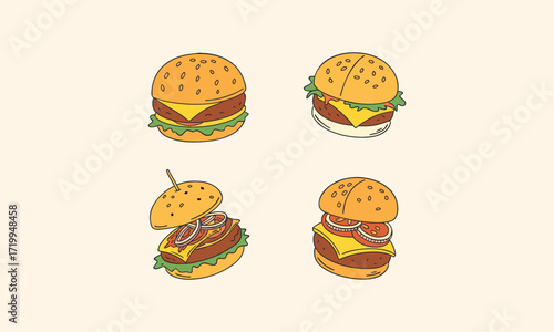 Tasty Burger Fast Food Icon