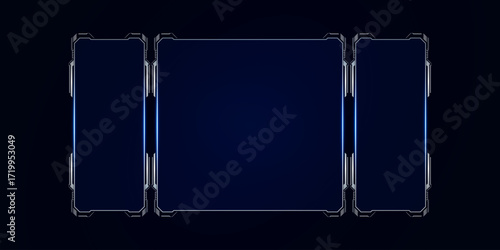 Sci fi futuristic user interface, HUD template frame design, Technology abstract background	
