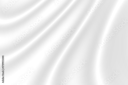Abstract smooth elegant white silk fabric texture with soft flowing satin waves background.