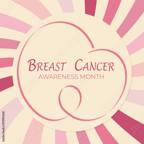 Breast cancer awareness poster. Campaign, charity, support, solidarity concept. Vector illustration.