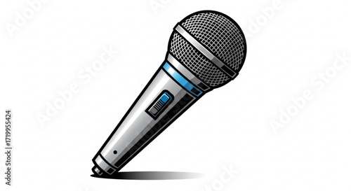 Illustration of a microphone, a device that converts sound waves into electrical signals for amplification or recording