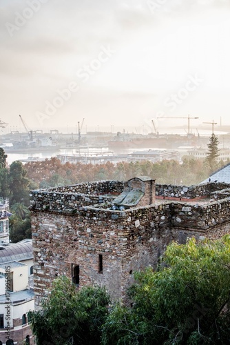 Malaga harbor. Andalucia. Costa del Sol. Spain City view.