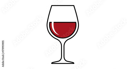 Illustration of a glass of red wine, a perfect drink for relaxation, celebration, or pairing with a delicious meal