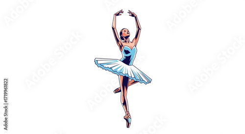 Elegant ballerina in a graceful pose, showcasing the beauty and precision of ballet dance with artistic flair