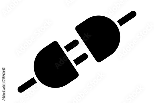 Icon image with two sockets for use in publications, business and corporate materials, stores and companies.