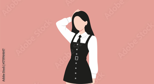 Woman with Bob Haircut and Dress