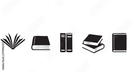 Stack of Books with Black and White Style