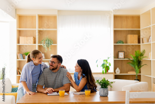 Family enjoying quality tim...