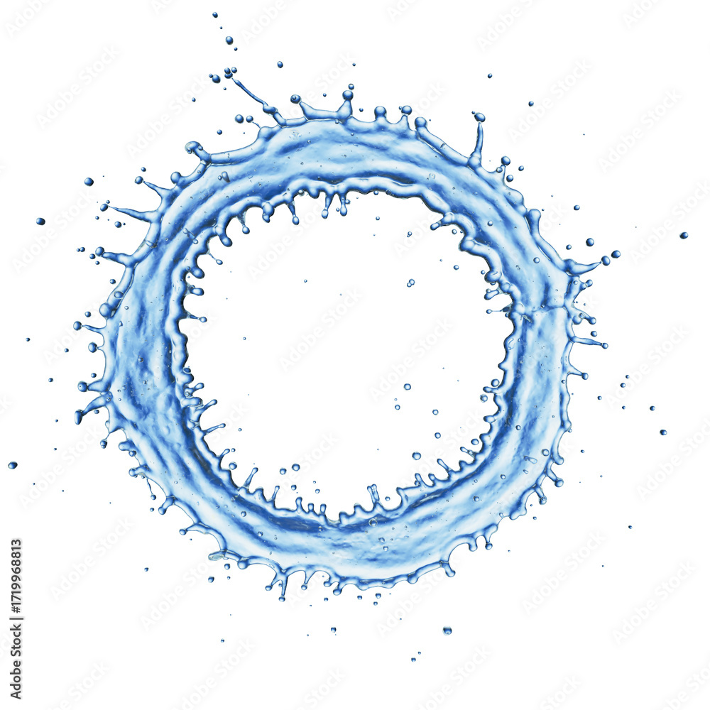 Fototapeta premium blue water splash isolated on white background