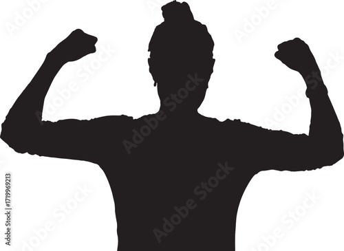 vector,silhouette of a woman doing strength