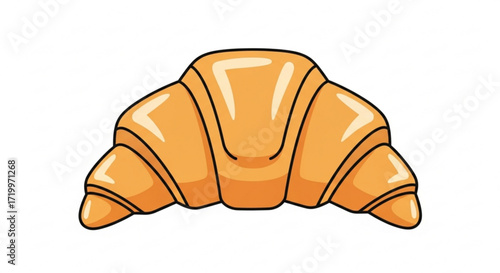 A delicious croissant with a goldenbrown crust, the pastry is perfectly shaped and ready to be enjoyed