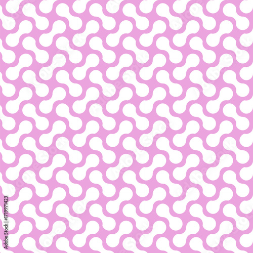 Meta balls seamless pattern design with pastel pink background