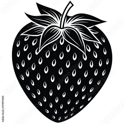 Detailed strawberry icon with visible seeds perfect for food and health designs