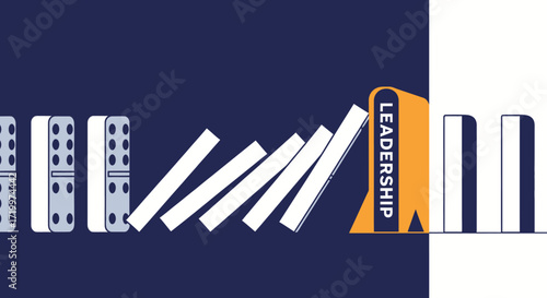 Leadership stopping domino effect, representing strategic solutions and support to ensure