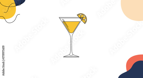 A refreshing yellow cocktail garnished with a pineapple slice sits elegantly on a white background.
