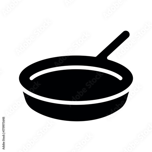 Frying Pan Icon – Vector Illustration of Kitchen Cooking Tool