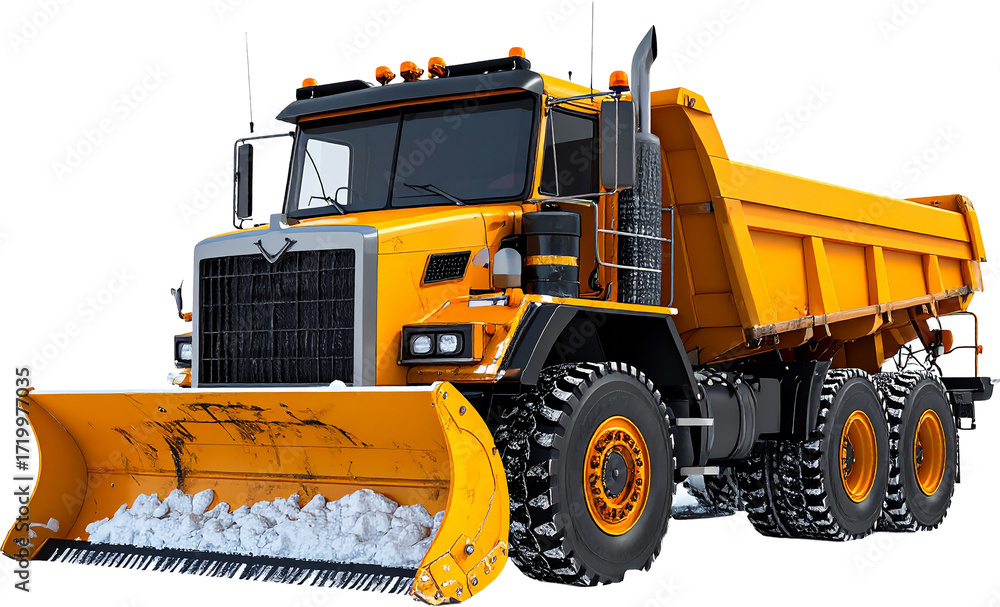 Obraz premium Snow Plow Truck 3D PNG Transparent Background