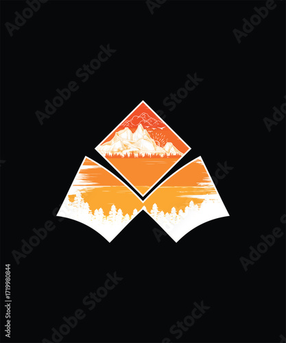 Mountain at Sunset Time Tee Design