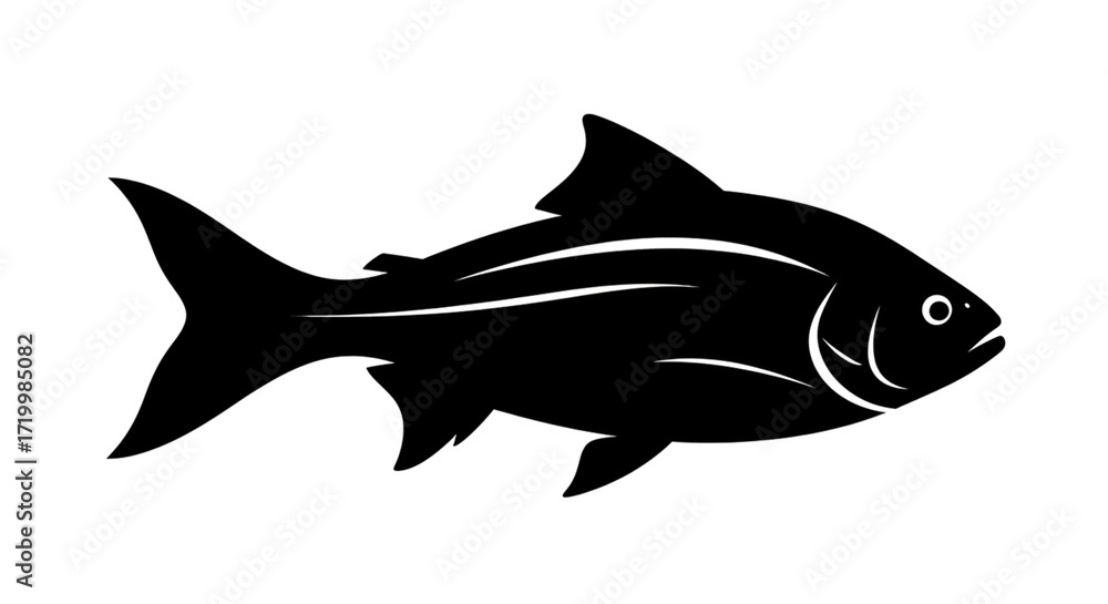 Obraz premium Fish silhouette art for wildlife, ocean or aquarium themed designs