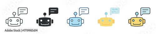 Chatbot Icon Set Multiple Style Collection