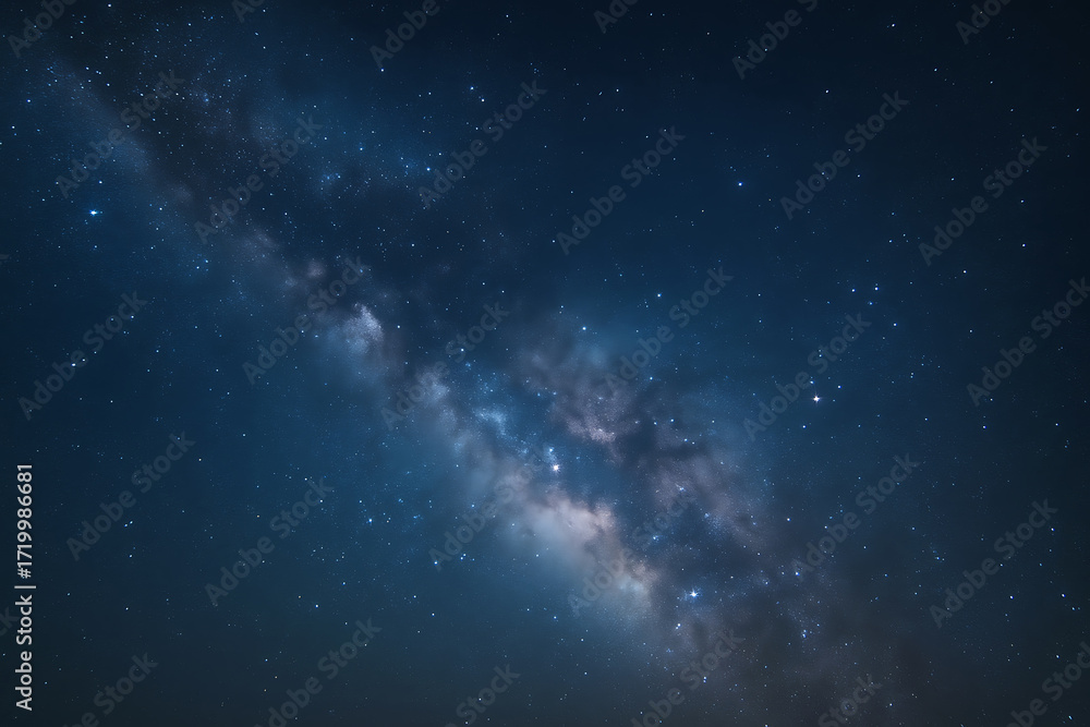 Fototapeta premium Sparkling cosmic nebula sky overlay abstract glitter background for creative designs
